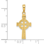10K / 14K Yellow Gold Reversible GOD IS LOVE Celtic Cross Pendant - Product Photo