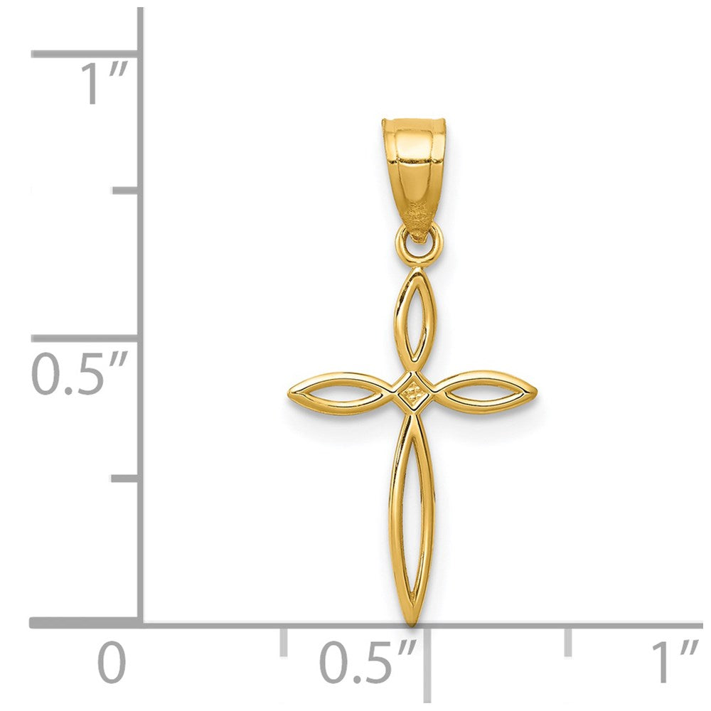 14k Passion Cross Charm - Product Photo