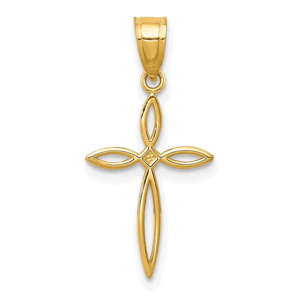 14k Passion Cross Charm - Product Photo