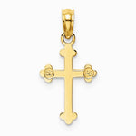 10K / 14K Yellow Gold Budded Cross Charm - Product Photo