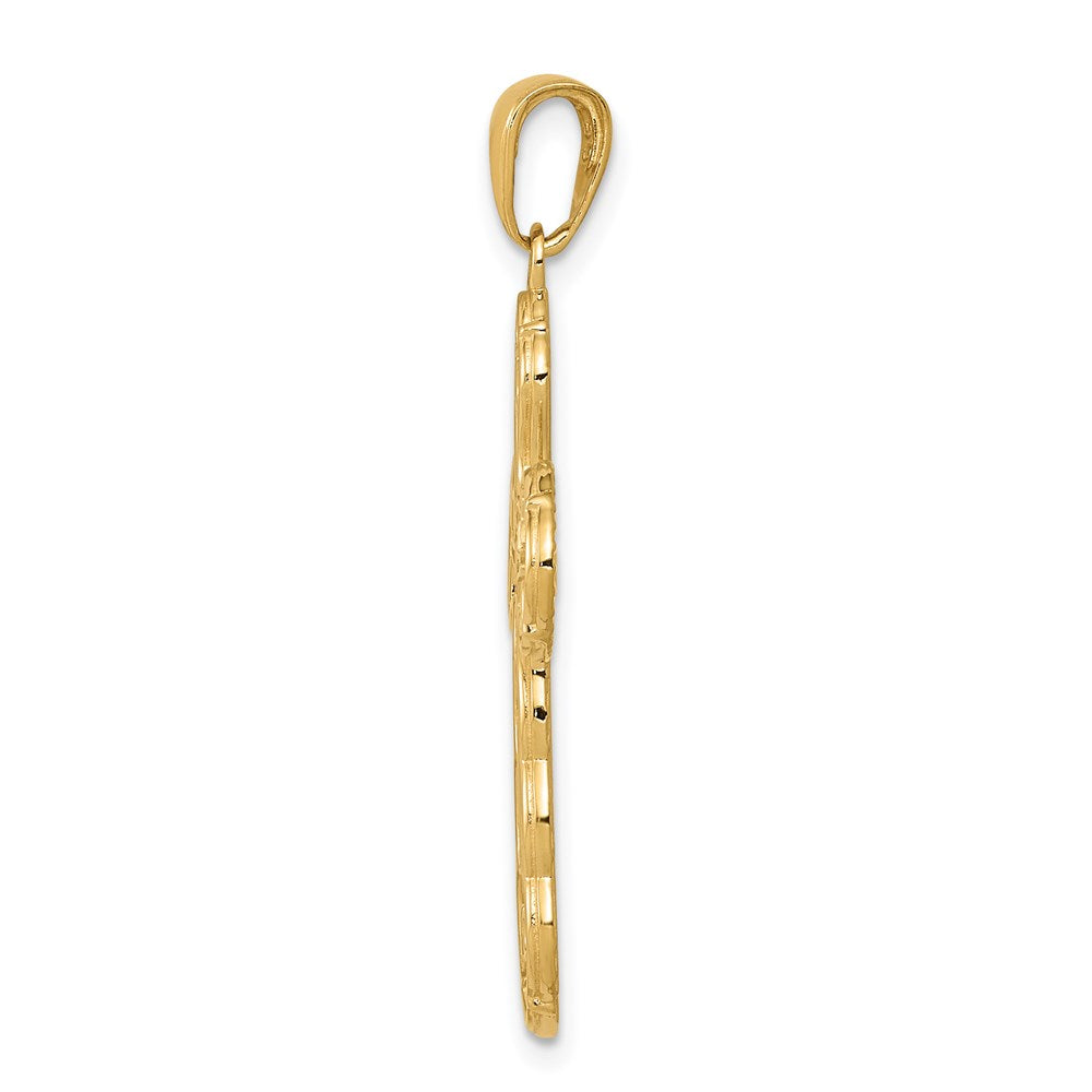 14k Satin Crucifix Pendant - Product Photo