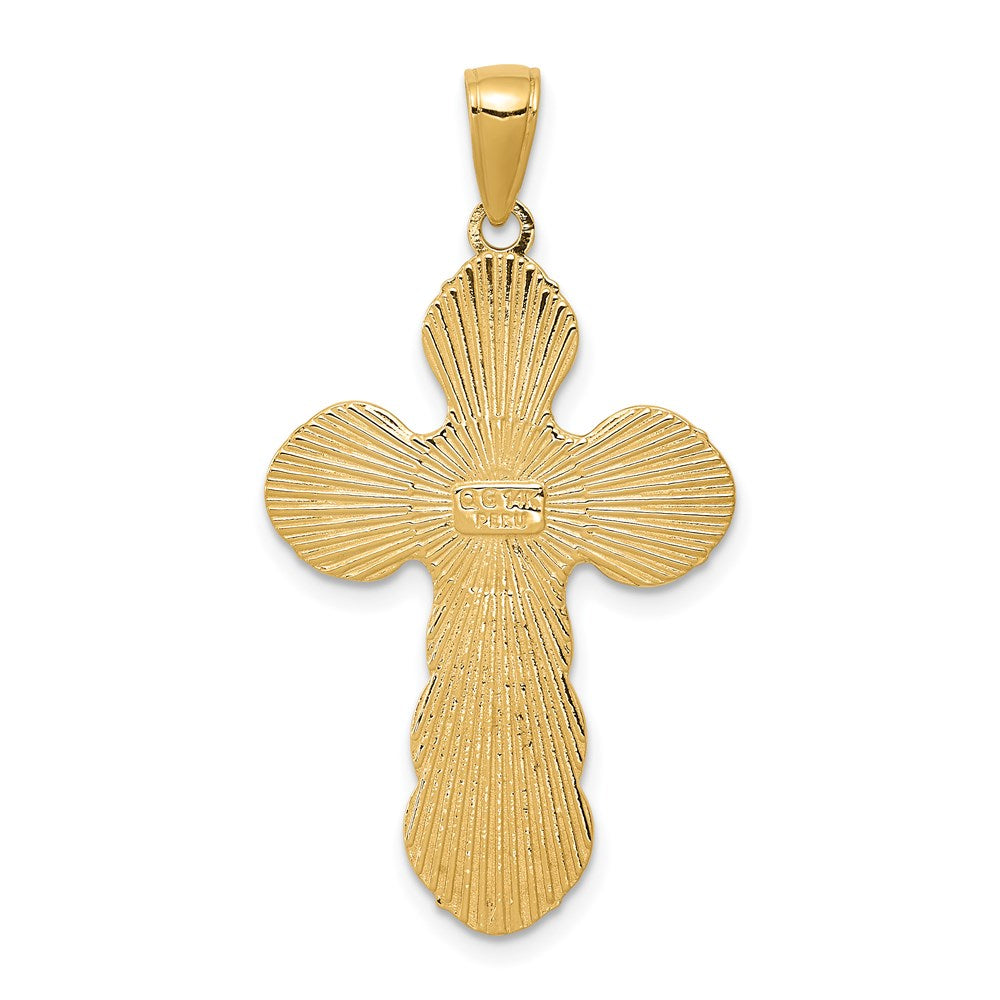 14k Satin Crucifix Pendant - Product Photo