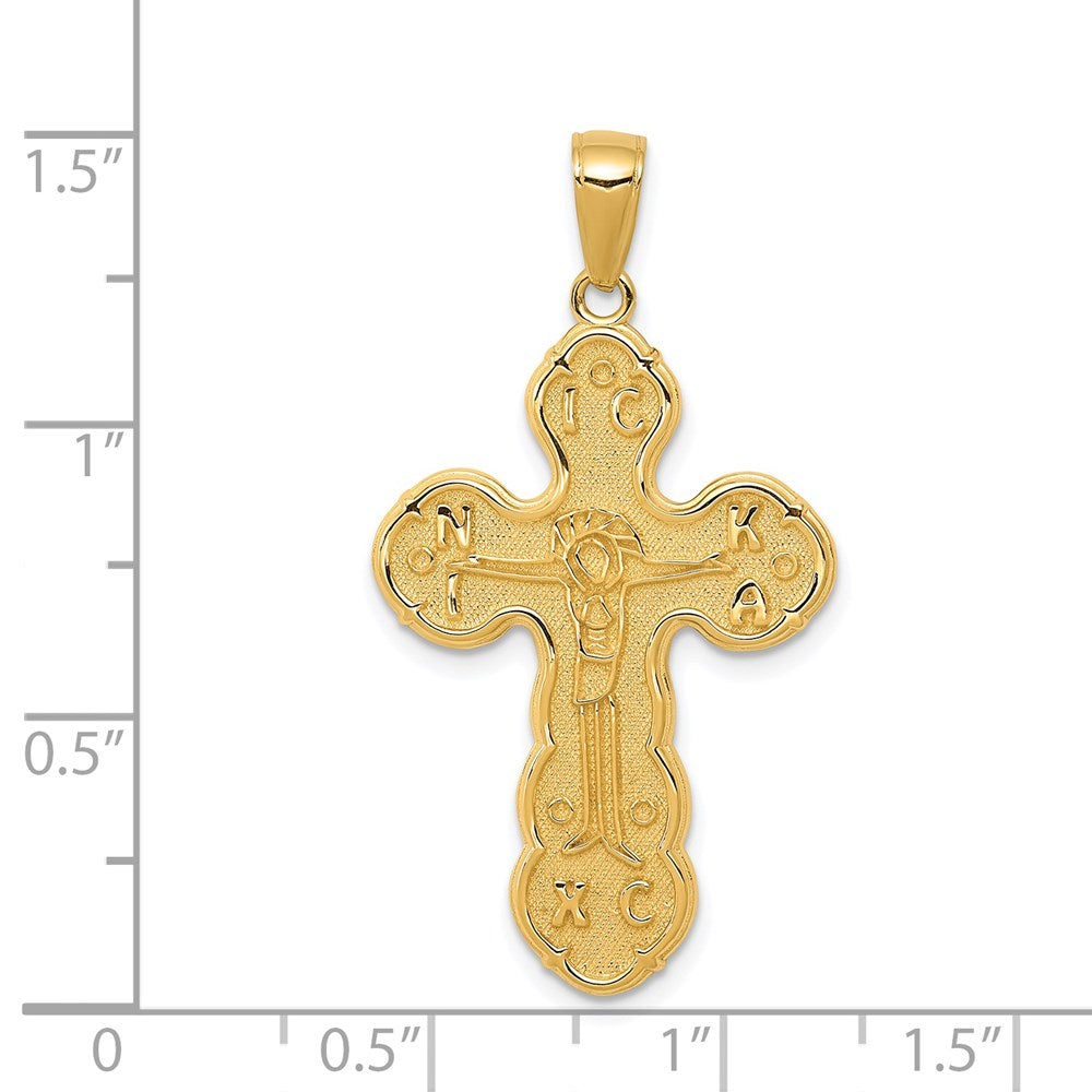 14k Satin Crucifix Pendant - Product Photo