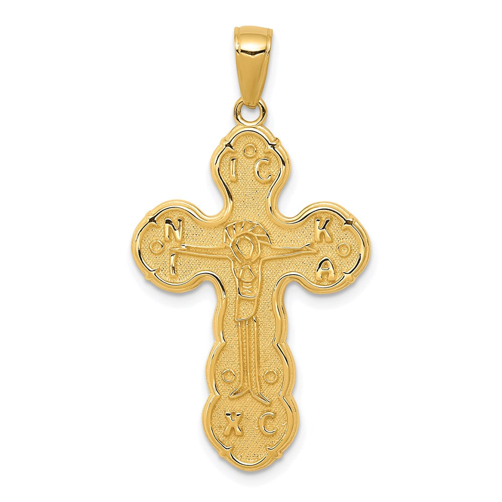 14k Satin Crucifix Pendant - Product Photo