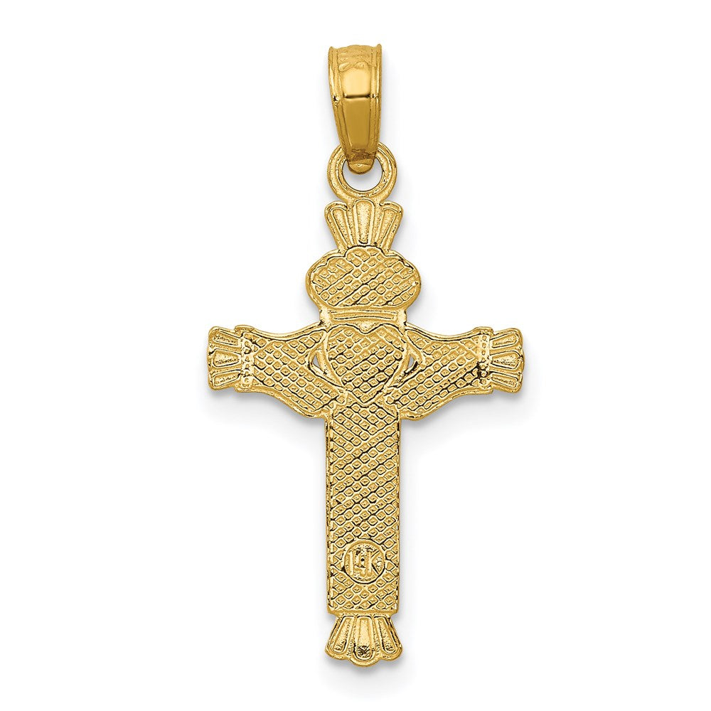 14k Claddagh Cross Charm - Product Photo