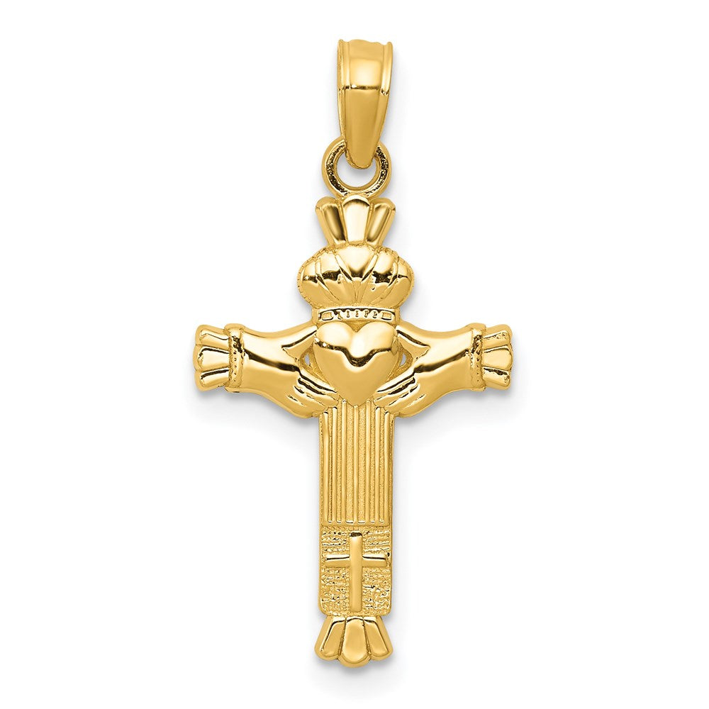 14k Claddagh Cross Charm - Product Photo