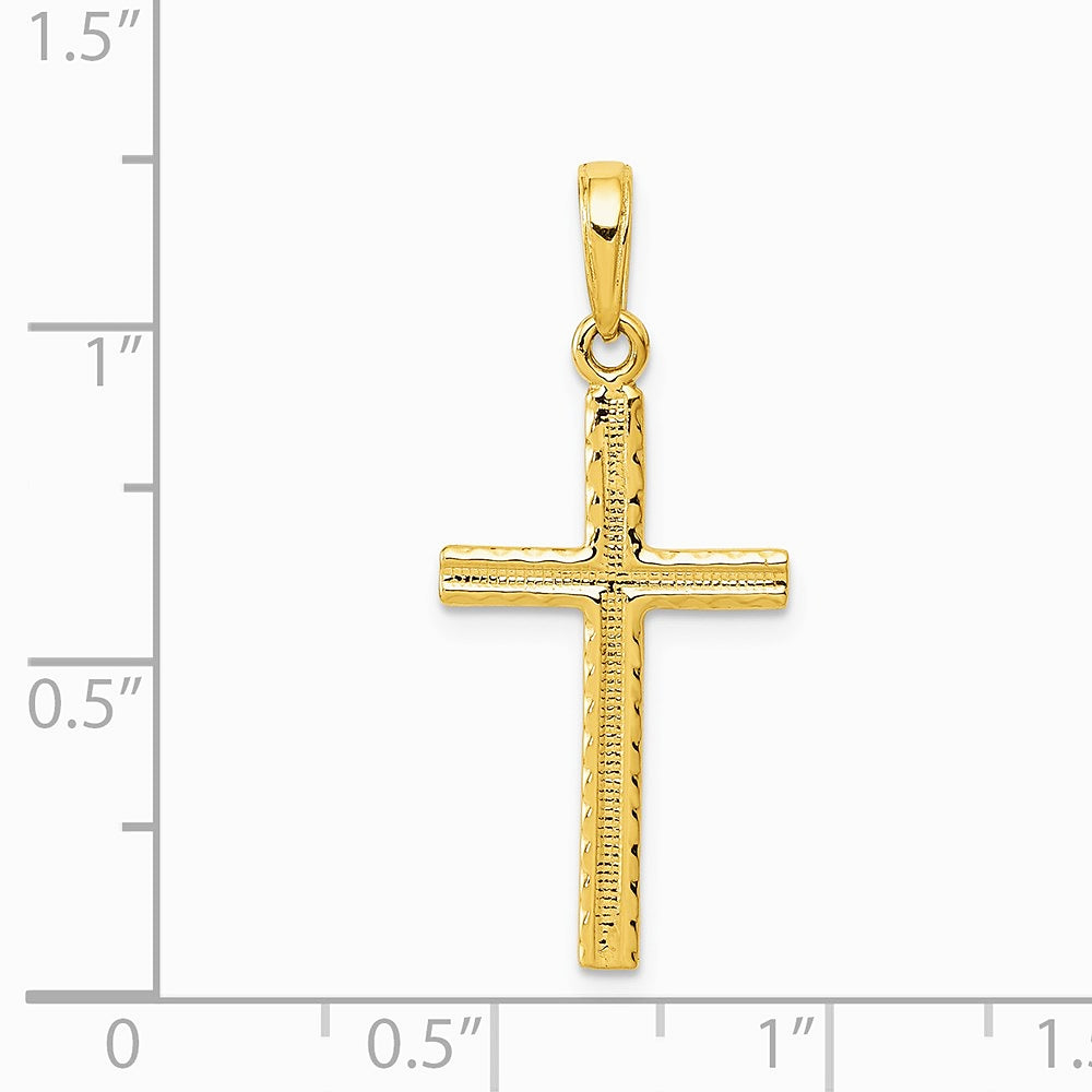 10K / 14K Yellow Gold Latin Cross Pendant - Product Photo