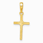 10K / 14K Yellow Gold Polished Cross Charm - Product Photo