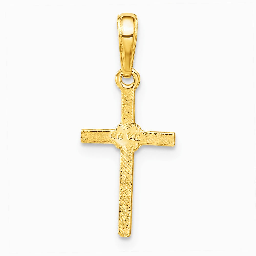 10K / 14K Yellow Gold Polished Cross Charm - Product Photo