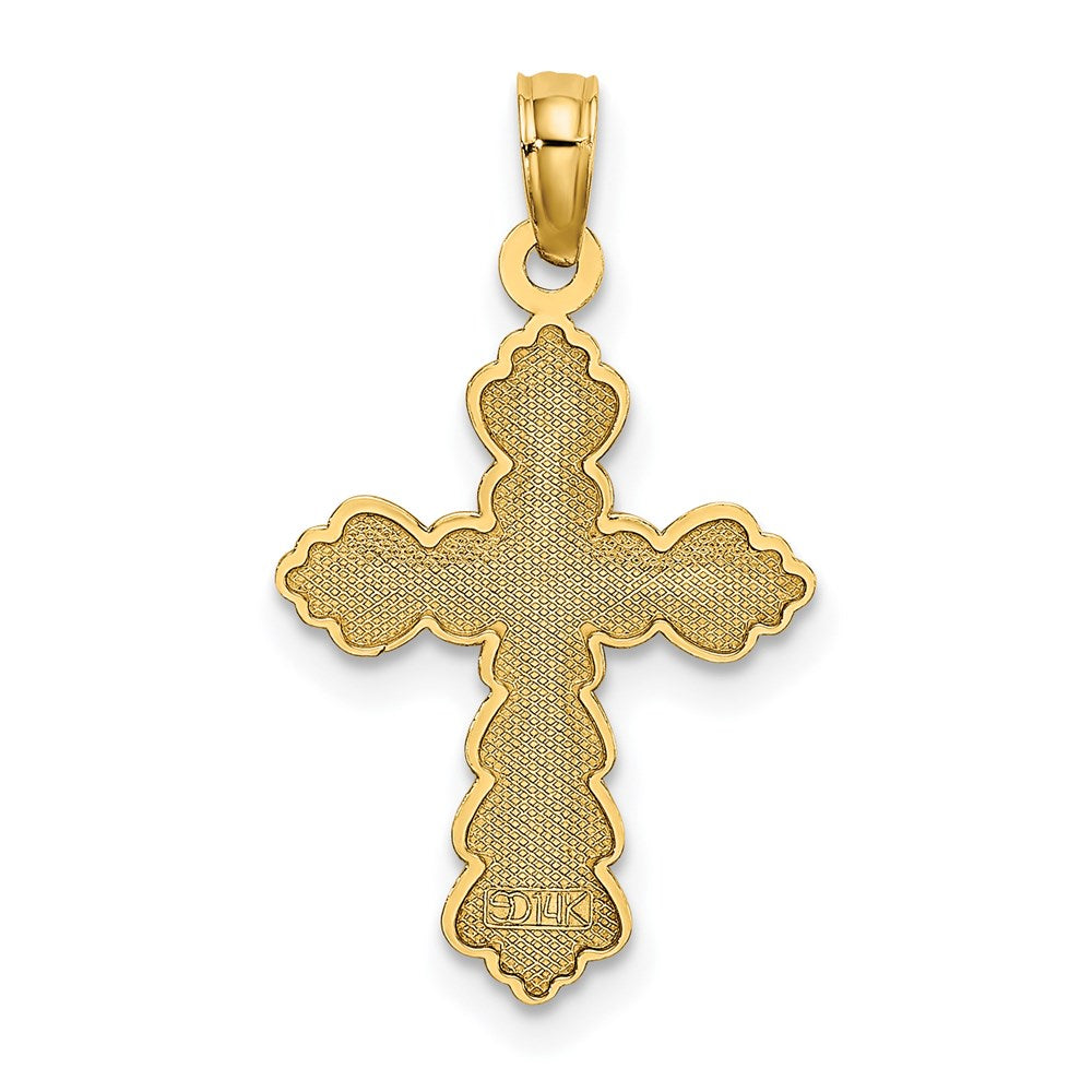 14k Scalloped Cross Charm - Product Photo