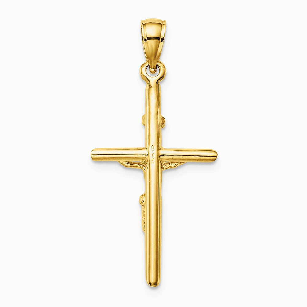 10K / 14K Yellow Gold INRI Crucifix Pendant - Product Photo