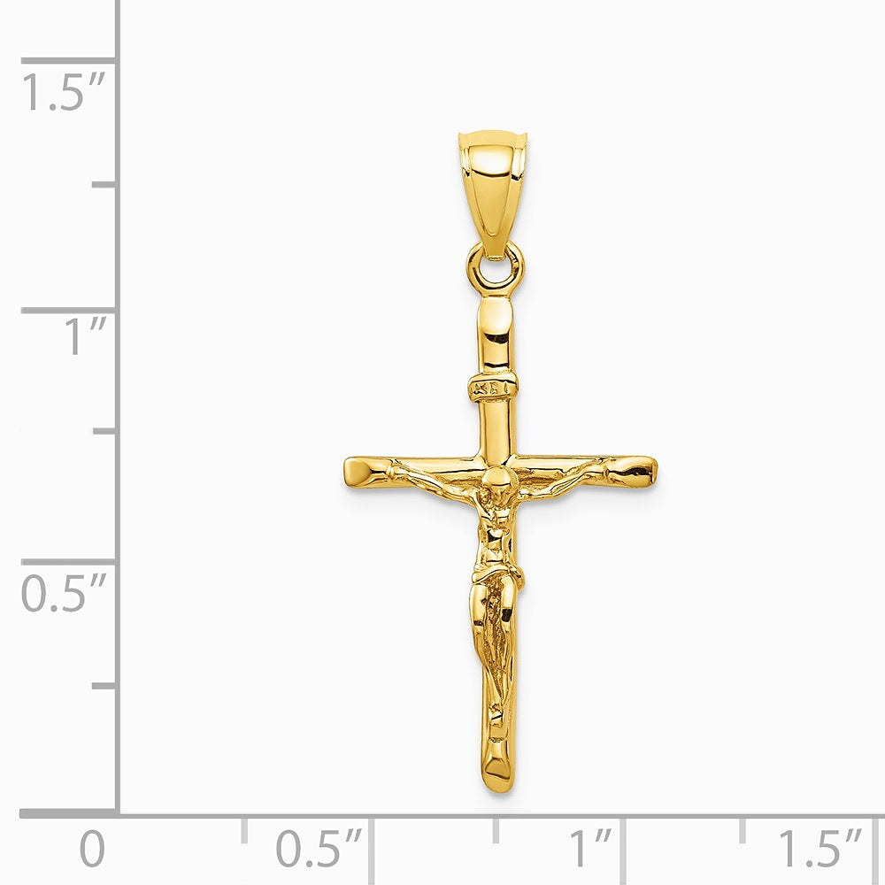 10K / 14K Yellow Gold INRI Crucifix Pendant - Product Photo