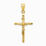 10K / 14K Yellow Gold INRI Crucifix Pendant - Product Photo