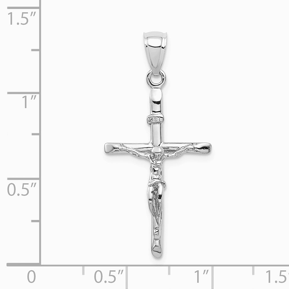 10K / 14K White Gold INRI Crucifix Pendant - Product Photo