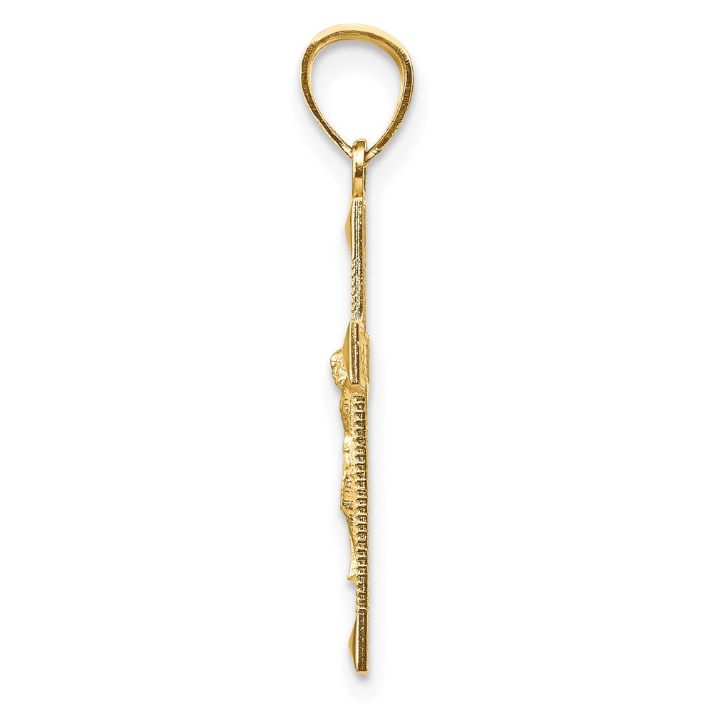 14k Diamond-cut Crucifix Pendant - Product Photo
