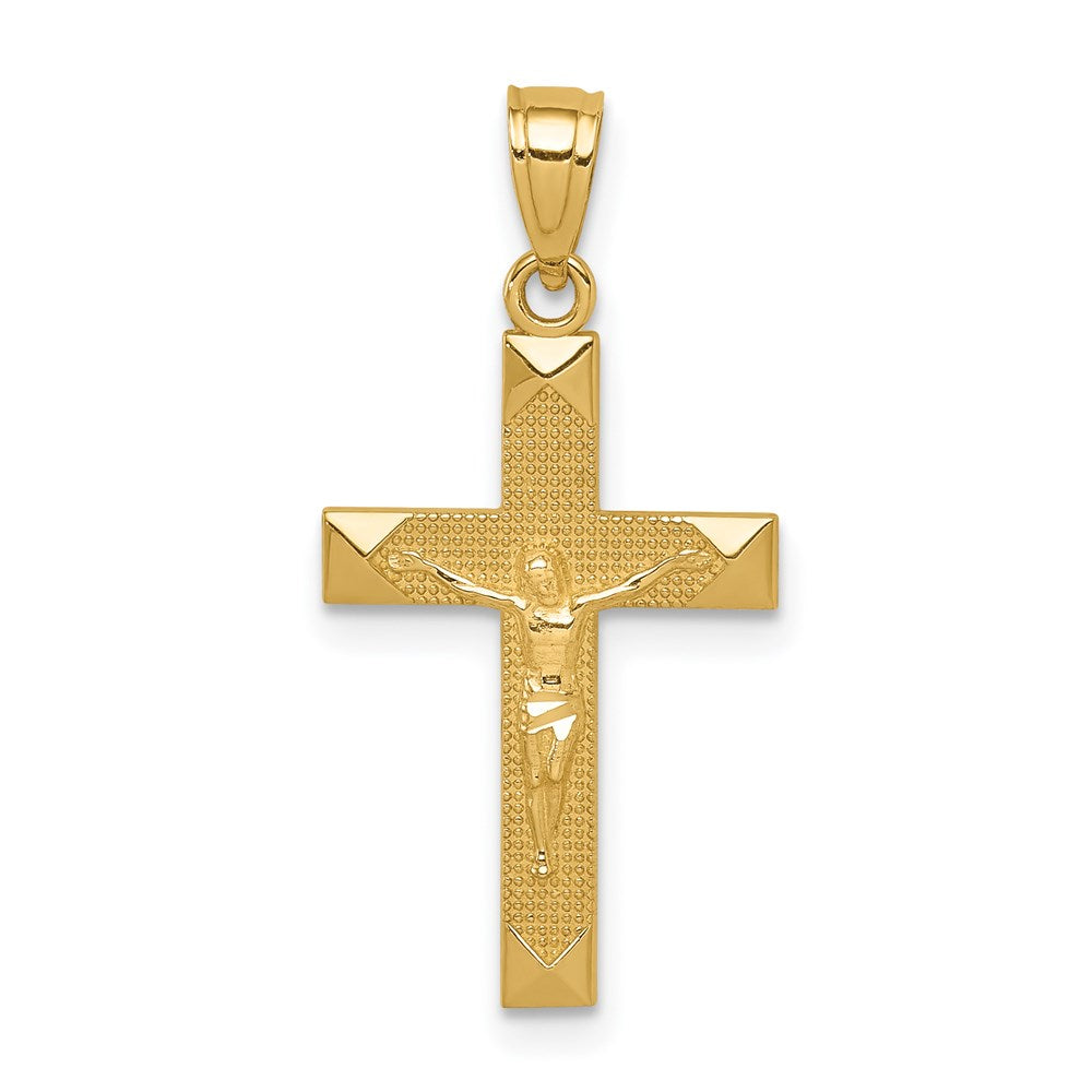 14k Diamond-cut Crucifix Pendant - Product Photo
