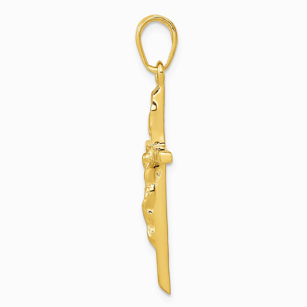 10K / 14K Yellow Gold Crucifix Pendant - Product Photo