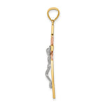 14k Tri-color Crucifix Pendant - Product Photo