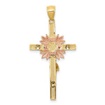 14k Tri-color Crucifix Pendant - Product Photo