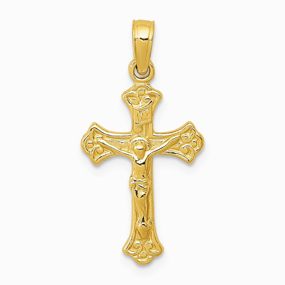 10K / 14K Yellow Gold INRI Crucifix Charm - Product Photo