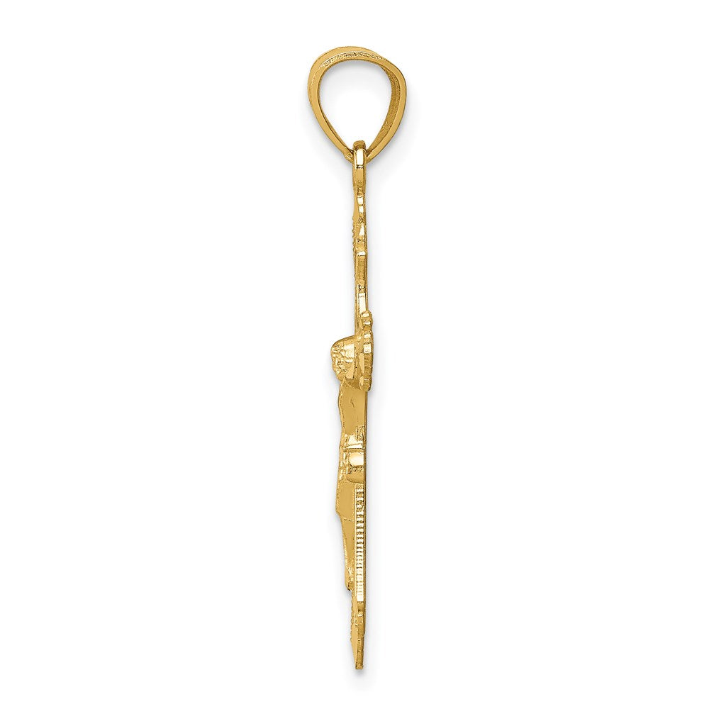 14k Diamond-cut Crucifix Pendant - Product Photo