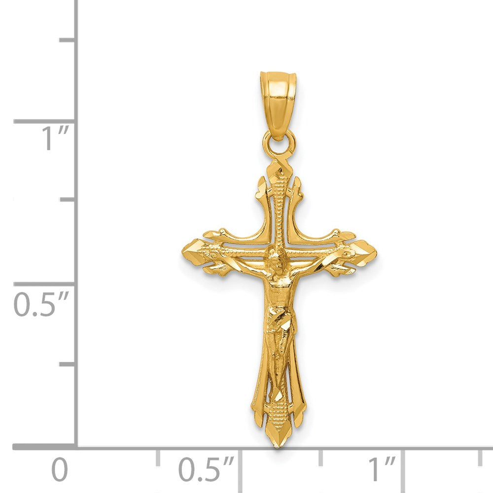 14k Diamond-cut Crucifix Pendant - Product Photo