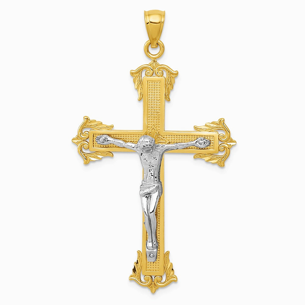 10K / 14K Two-tone Crucifix Pendant - Product Photo