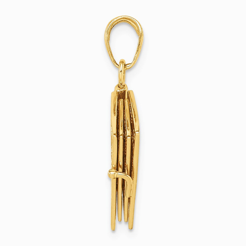 10K / 14K Yellow Gold 3D Lord's Prayer Bible Pendant - Product Photo