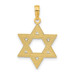 10K / 14K Yellow Gold Star of David Pendant - Product Photo