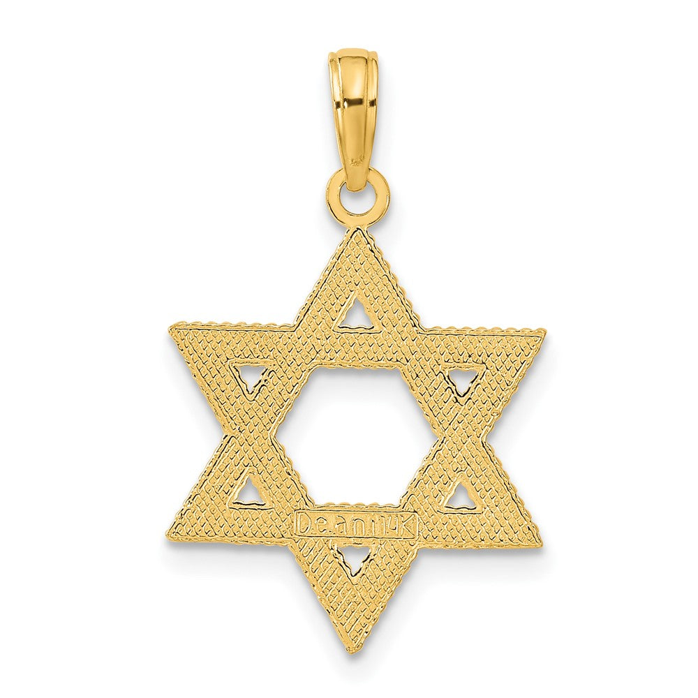 10K / 14K Yellow Gold Star of David Pendant - Product Photo