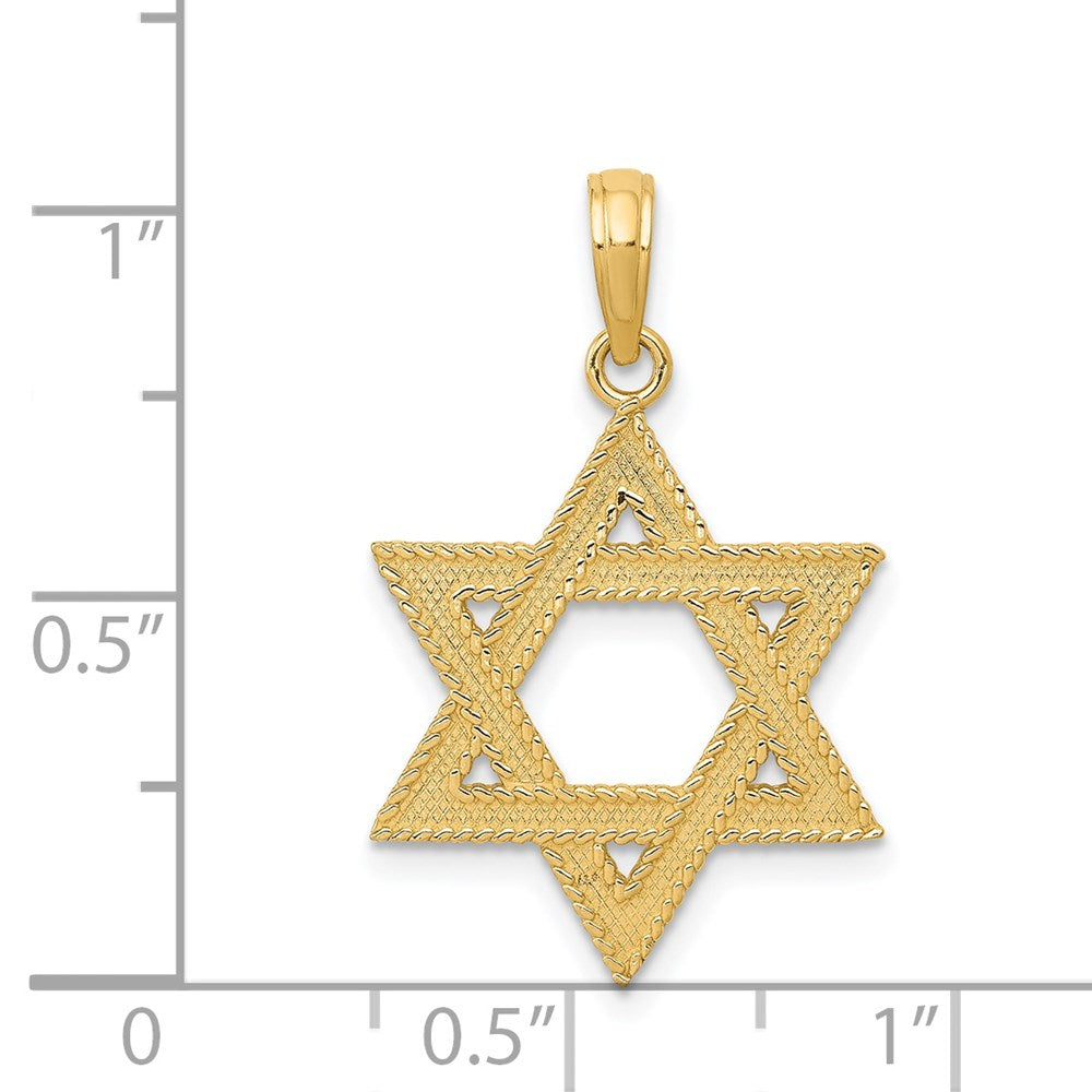 10K / 14K Yellow Gold Star of David Pendant - Product Photo
