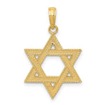 10K / 14K Yellow Gold Star of David Pendant - Product Photo