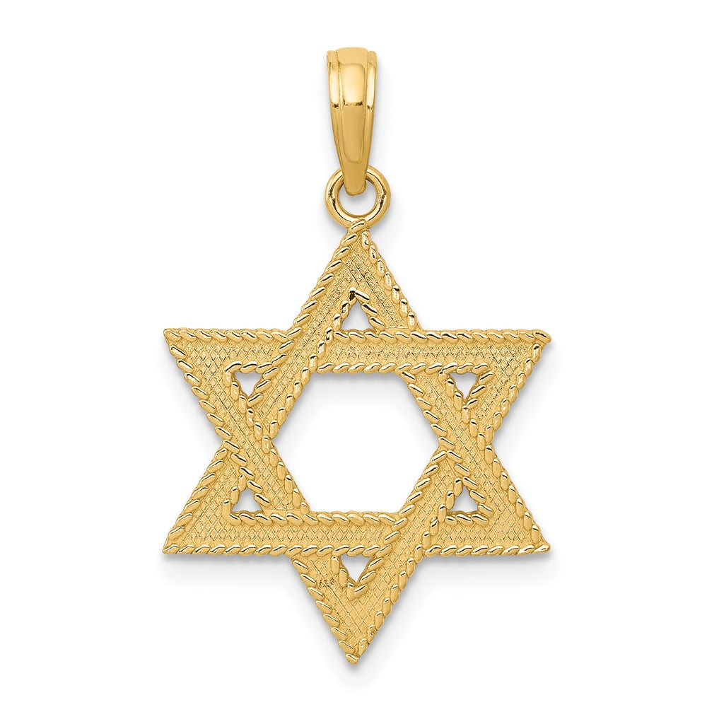 10K / 14K Yellow Gold Star of David Pendant - Product Photo