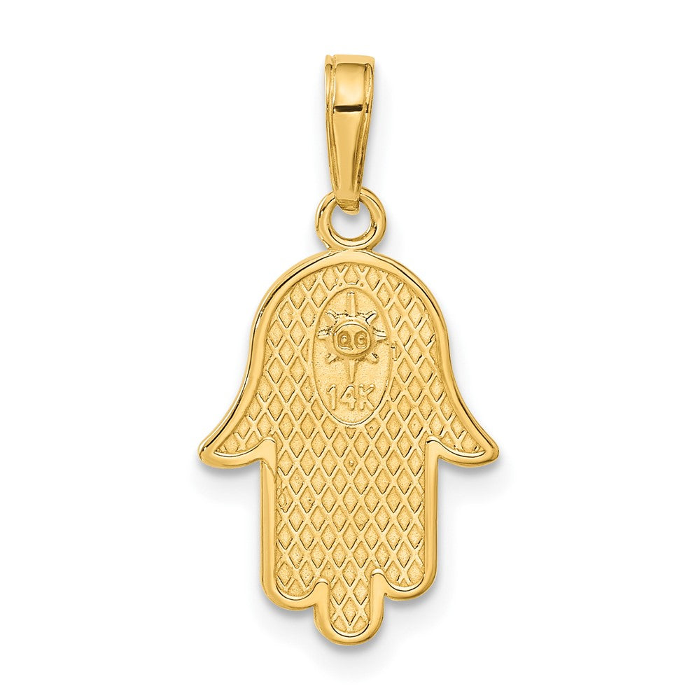 10K / 14K Yellow Gold Hamsa W/Star Of David Pendant - Product Photo