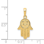 10K / 14K Yellow Gold Hamsa W/Star Of David Pendant - Product Photo