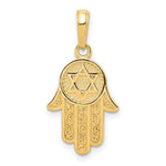 10K / 14K Yellow Gold Hamsa W/Star Of David Pendant - Product Photo