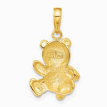 10K / 14K Yellow Gold Teddy Bear Pendant - Product Photo