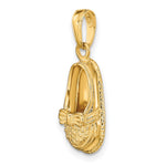 14k 3-D Baby Shoe with Bow Pendant - Product Photo