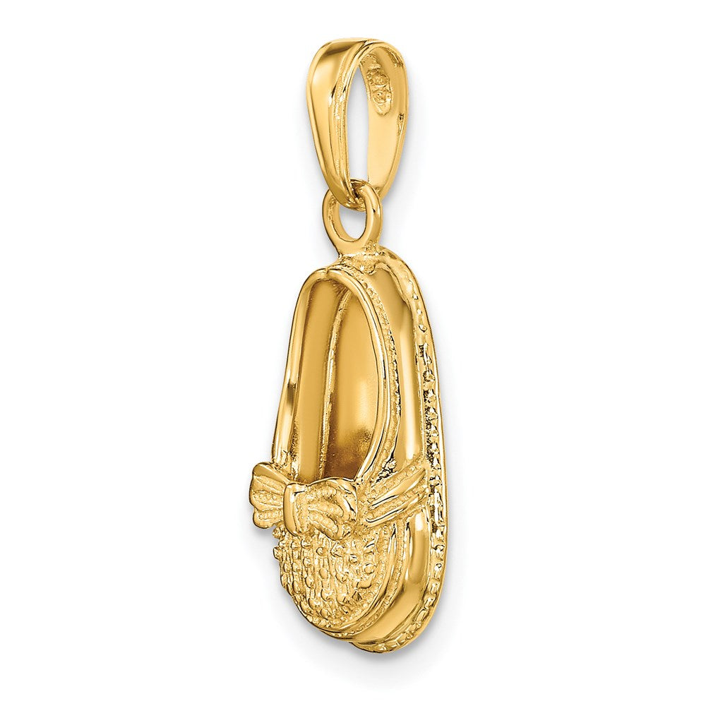 14k 3-D Baby Shoe with Bow Pendant - Product Photo