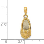 14k 3-D Baby Shoe with Bow Pendant - Product Photo