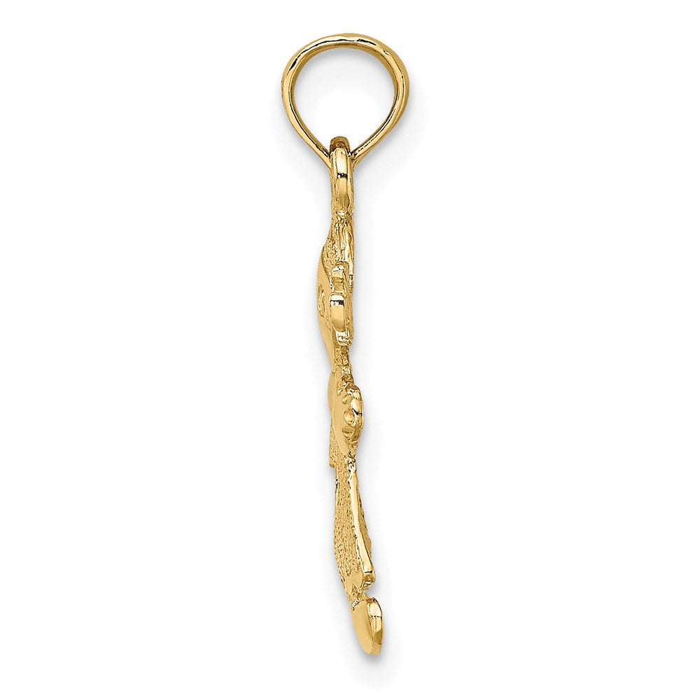 10K / 14K Yellow Gold Playful Girl with Cut Out Heart Charm - Product Photo