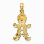 10K / 14K Yellow Gold Playful Boy with Cut Out Buttons Charm - Product Photo