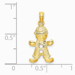 10K / 14K Yellow Gold Playful Boy with Cut Out Buttons Charm - Product Photo