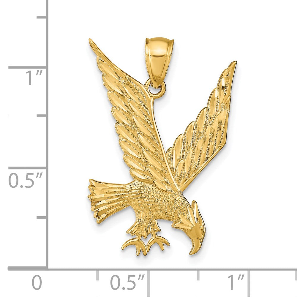 14k Diamond-cut Eagle Pendant - Product Photo