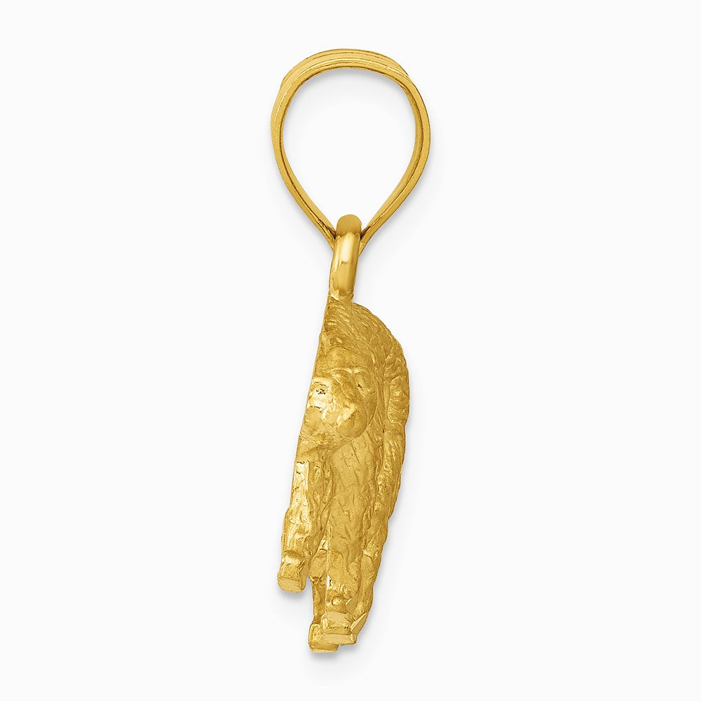 10K / 14K Yellow Gold Diamond-cut Bear Pendant - Product Photo