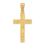 14K Yellow Gold Diamond-cut Cross Pendant - Product Photo