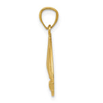 10K / 14K Yellow Gold Sailboat Pendant - Product Photo