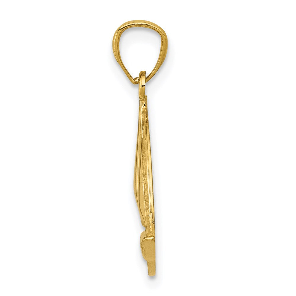 10K / 14K Yellow Gold Sailboat Pendant - Product Photo