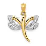 14k w/Rhodium Dragonfly Pendant - Product Photo
