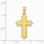 10K / 14K Yellow Gold Lace Trim Cross Pendant - Product Photo